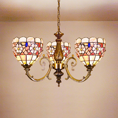 BOLL CHANDELIER RETRO STYLE TOLÉE VIS 3 TEMPLES LUMIÈRES DE FLOOR