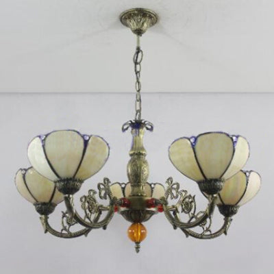 5 lumières Bowl Chandelier Lightture Country Taching Taching Prendant Chandelier For Living Room