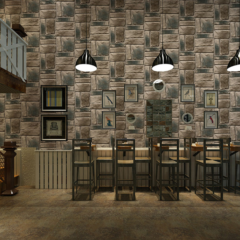 Photography Brickwork Wallpaper Roll for Coffee Shop in Natural Color, Non-Pasted, 57.1 sq ft.