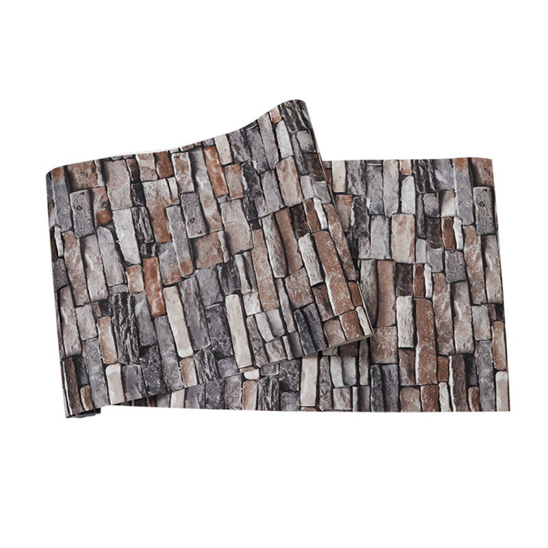 Natural Color Industrial Wall Decor 57.1 sq ft. Stacked Brick Wallpaper Roll for Coffee Shop, Non-Pasted