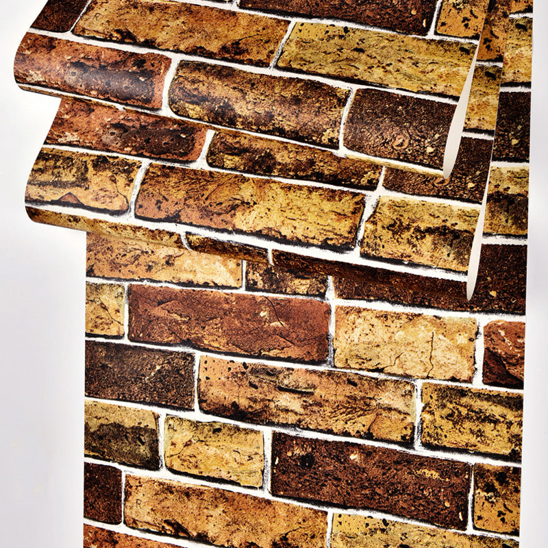 Water-Resistant Brick Look Wall Covering 20.5" by 31' Retro Wallpaper Roll for Home Decoration