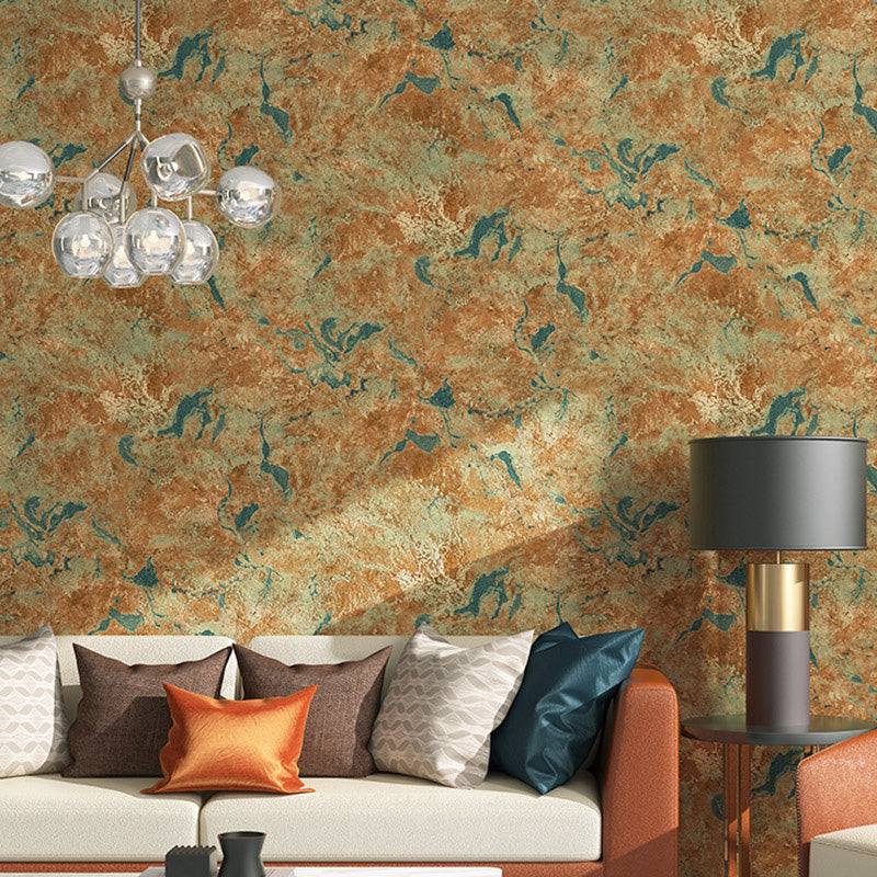 Dark Color Reclaimed Texture Wallpaper Stain-Resistant Wall Covering for Guest Room, Non-Pasted