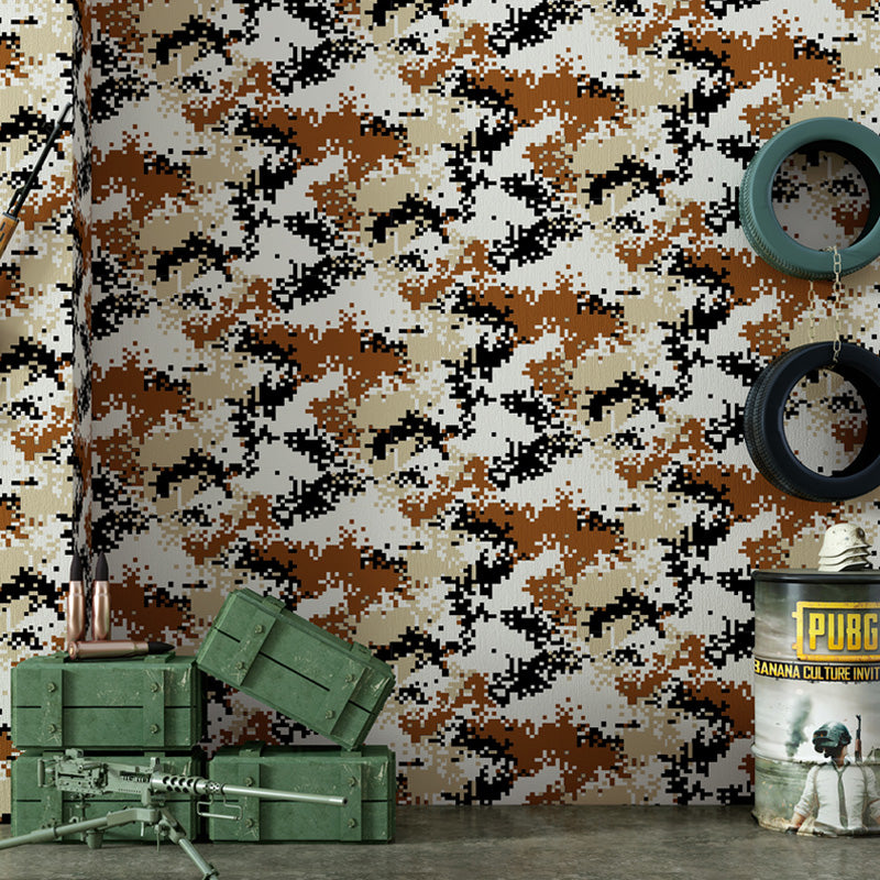 Military Camouflage Wallpaper Roll for Theme Restaurant Decoration, 57.1 sq ft. Wall Covering in Neutral Color