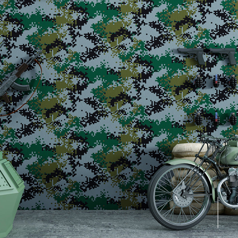 Military Camouflage Wallpaper Roll for Theme Restaurant Decoration, 57.1 sq ft. Wall Covering in Neutral Color