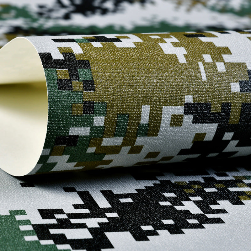 Military Camouflage Wallpaper Roll for Theme Restaurant Decoration, 57.1 sq ft. Wall Covering in Neutral Color