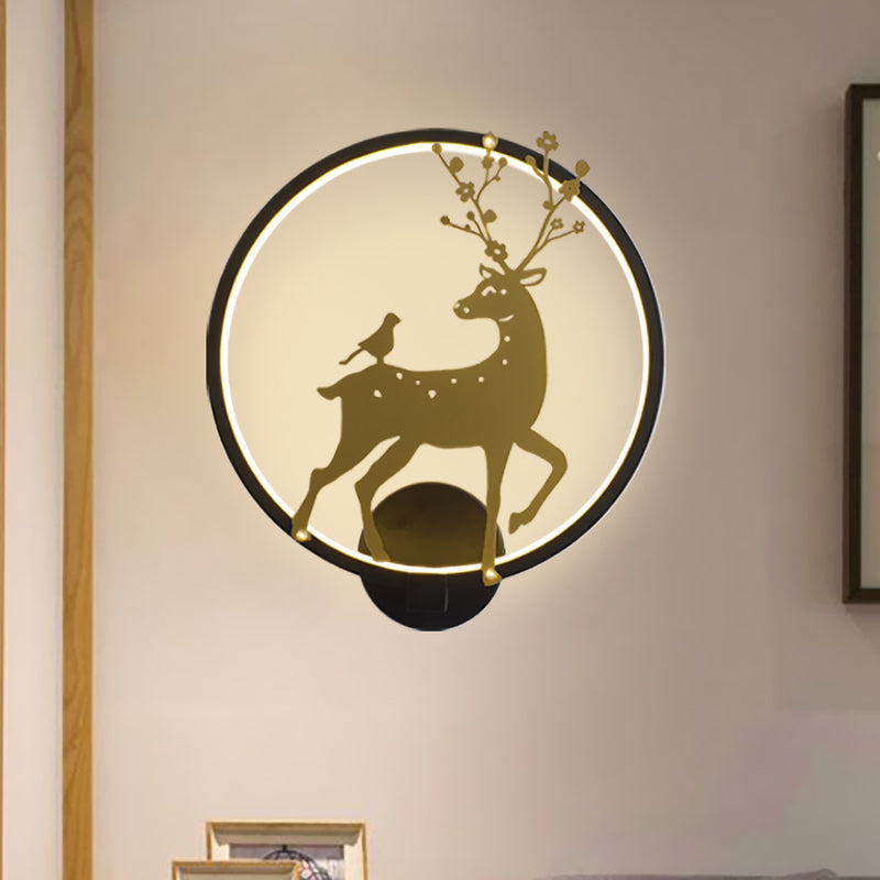 Lámpara de mural de aluminio de ciervo de sika/elefante modernista de la pared de pared LED de oro negro para salón