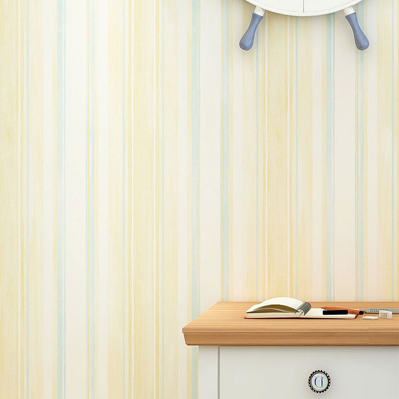 Vertical Stripes Wallpaper Roll for Boy's or Girl's Bedroom, Soft Color, 57.1 sq ft.