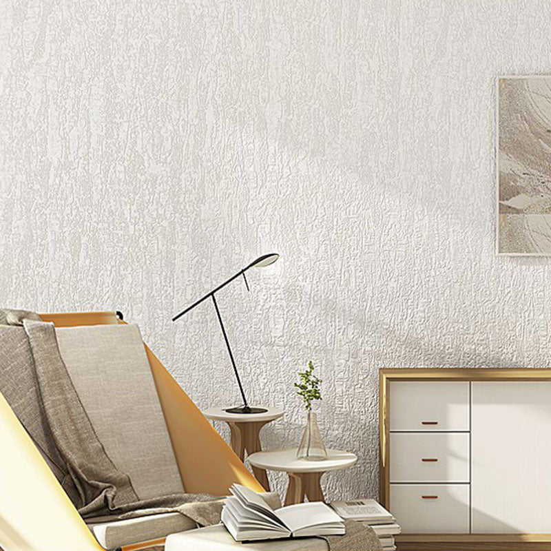 Silver Textured Wall Decor in Soft Color Plaster Wallpaper Roll for Living Room, 20.5 in x 33 ft