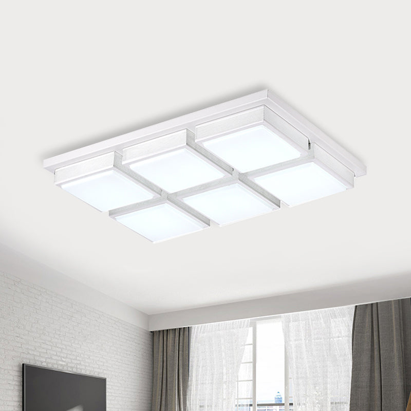 Zeitgenössisches Quadrat/Rechteck Flush Mount Licht Acryl 6/9 Lichter Wohnzimmer Deckenlampe in Schwarz/Weiß, Warm/White Lighting