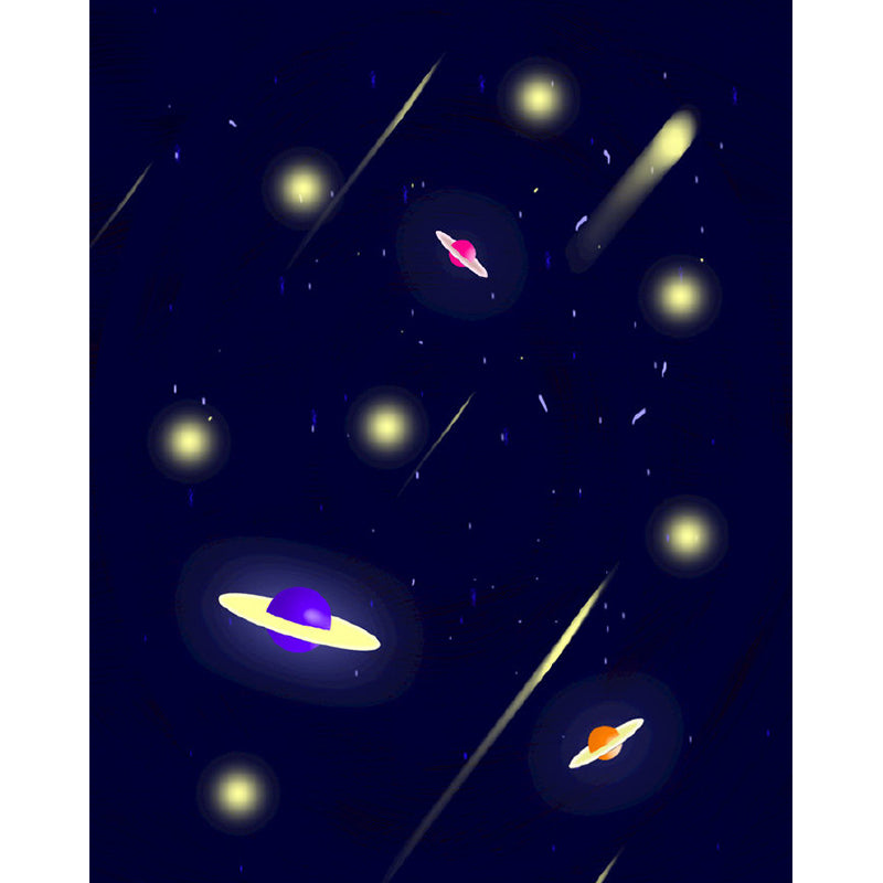 Illustration Outer Space Mural Wallpaper Extra Large Wall Art for Children's Bedroom, Custom-Printed