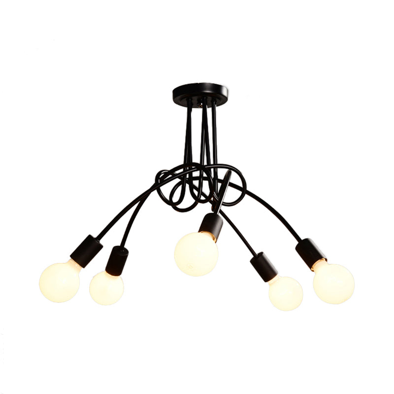 Modern Ceiling Lights Living Room, Large Semi Flush Mount Light with Metal Twist Arm