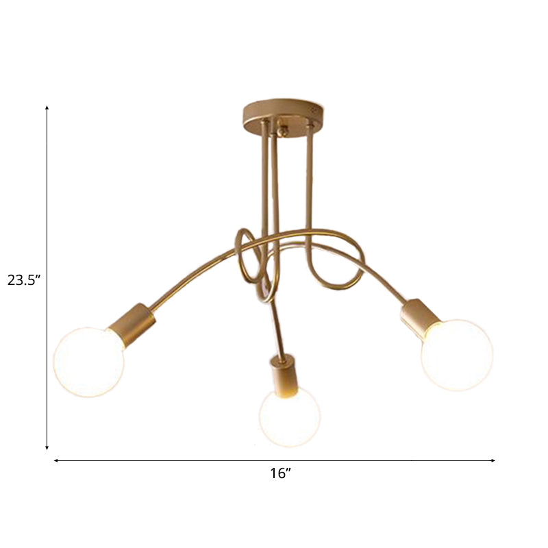 Sala de estar moderna de luces de techo, gran luz de montaje en semi descarga con brazo de giro de metal