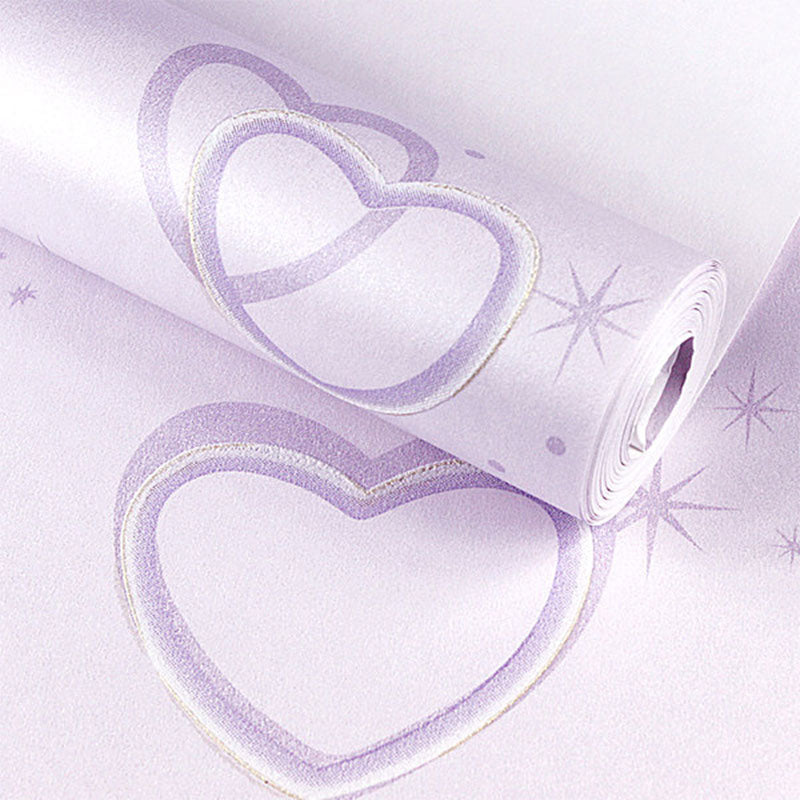 Moisture-Resistant Loving Heart Wallpaper Roll 19.4 sq ft. Minimalist Wall Decor for Kids Bedroom