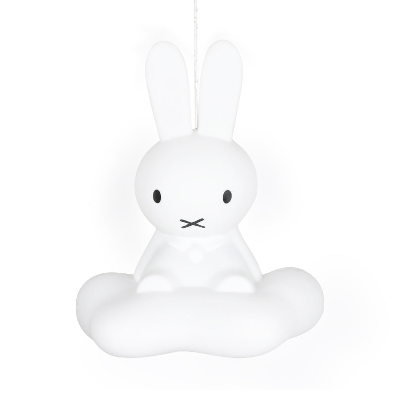 1 Light Kids Room Pendulum Light Cartoon White Ceiling Hang Fixture with Rabbit and Cloud Plastic Shade