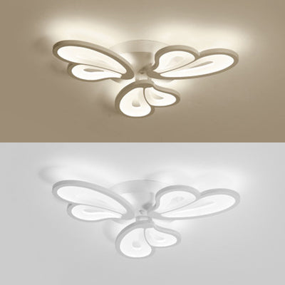 21.5"/23.5"/25.5" Wide Modern Floral LED Flush Lighting Acrylic 3/5/9 Heads Living Room Ceiling Mount Light Fixture in Warm/White/Natural Light