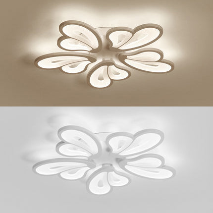 21.5"/23.5"/25.5" Wide Modern Floral LED Flush Lighting Acrylic 3/5/9 Heads Living Room Ceiling Mount Light Fixture in Warm/White/Natural Light