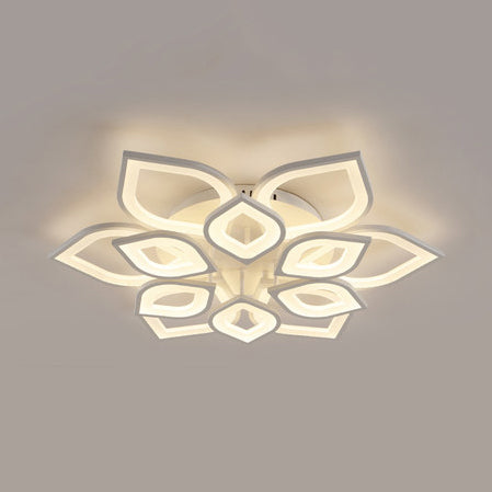 31.5"/39" Wide Leaf Flush Ceiling Light Simple Acrylic LED White Flush Mount Light Fixture in Warm/White/Natural Light