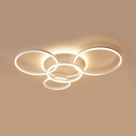 Acrylic Halo-Like Ring Flush Ceiling Light Simple LED 2/3/5 Lights White Flush Mount Ceiling Light Fixture in Warm/White Light