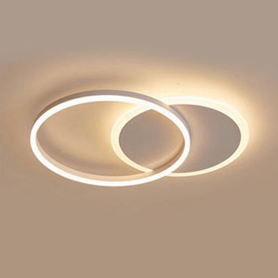 Acrylic Halo-Like Ring Flush Ceiling Light Simple LED 2/3/5 Lights White Flush Mount Ceiling Light Fixture in Warm/White Light