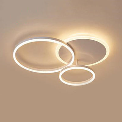 Acrylic Halo-Like Ring Flush Ceiling Light Simple LED 2/3/5 Lights White Flush Mount Ceiling Light Fixture in Warm/White Light