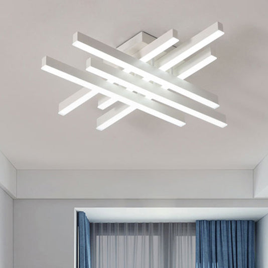 4/6 luci sala da pranzo a filo a sfioramento leggero con linea acrilica cramica a soffitto bianco in luce calda/bianca