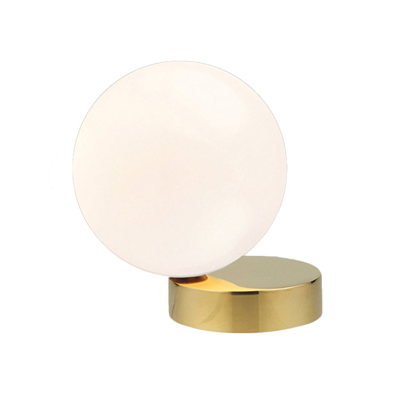 Milk Glass Global Flush Mount Lighting Contemporary 6"/8" W 1 Head Close to Ceiling Light in Gold Finish