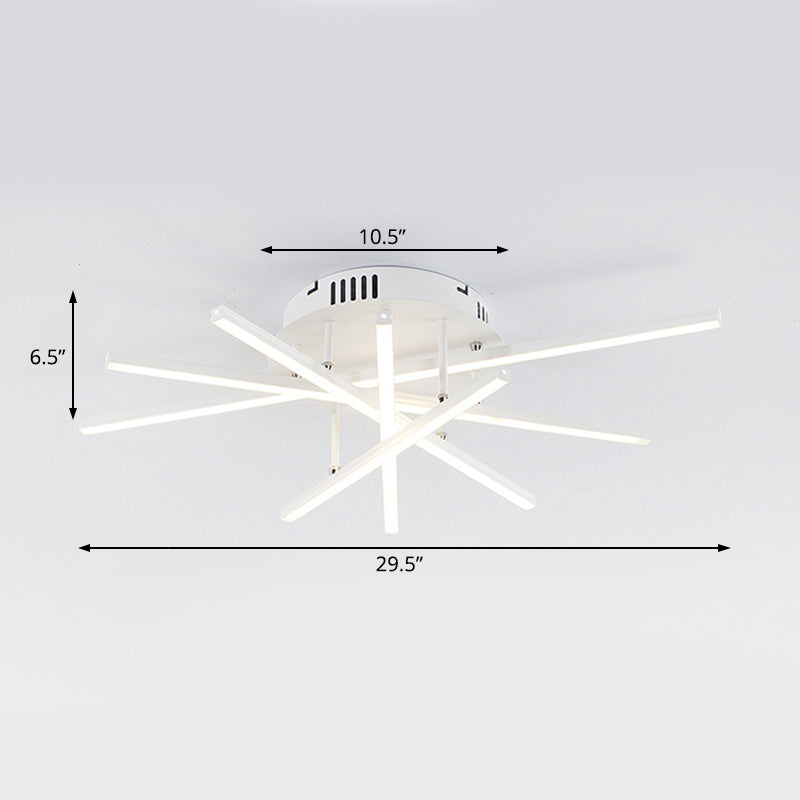 Semplicità striscia acrilica a fiuto a filo lumpino a led singola semifulto semifulgola in luce calda/bianca