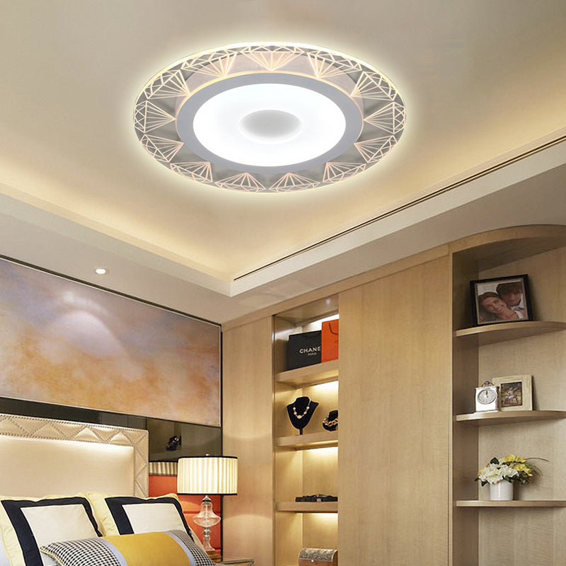 Diamond-Shaped Flush Ceiling Light Modern Acrylic 8"/16.5"/20.5" Wide LED Living Room Flush Mount Lamp in Warm/White Light