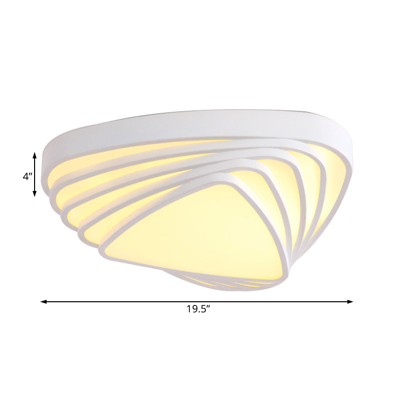 Moderno Triangolo Acrilico Shade Flush Monte Light Fixture White Bedroom Integrato LED Soffsh Montaggio a Warm / White