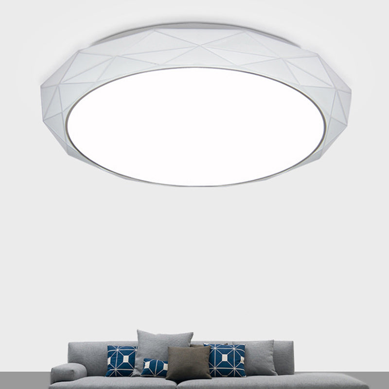 Diamant Flush Ceiling Light Nordic Acrylique Shade Blanc / Rose / Bleu DEL Chambre Ceiling Flush Mount in Warm / White, 16 "/19.5" Dia