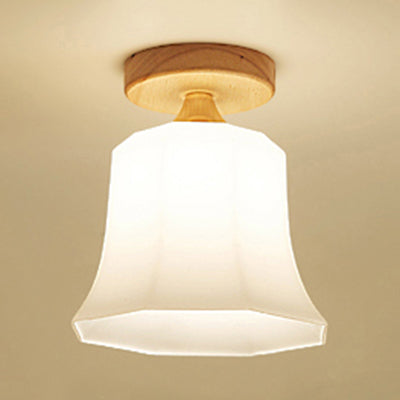 Modern Style White Flush Ceiling Light One Head Opal Glass Ceiling Lamp for Bathroom