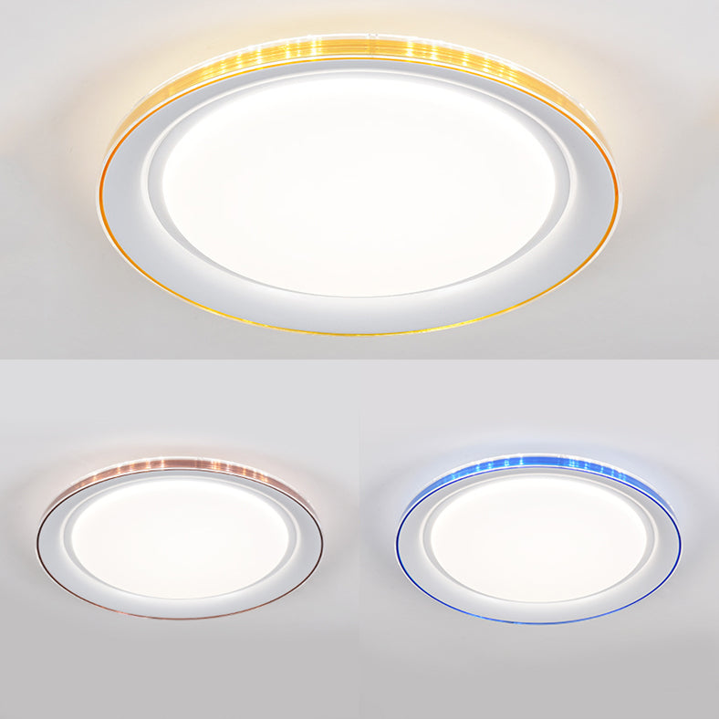 Macaron Modern Circular Ceiling Mount Light Acrylic Undertint LED Ceiling Lamp for Office