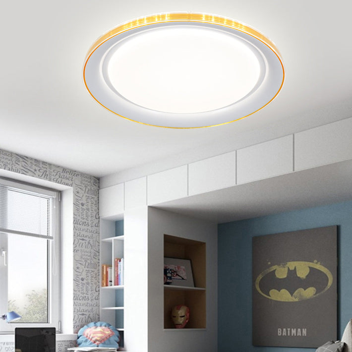 Macaron Modern Circular Ceiling Mount Light Acrylic Undertint LED Ceiling Lamp for Office