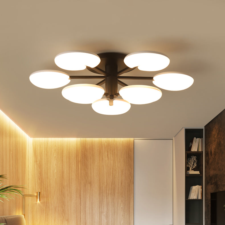 Acrilico Round Semifiling Monte Light Dining Room Lample a LED Contemporary LED in nero