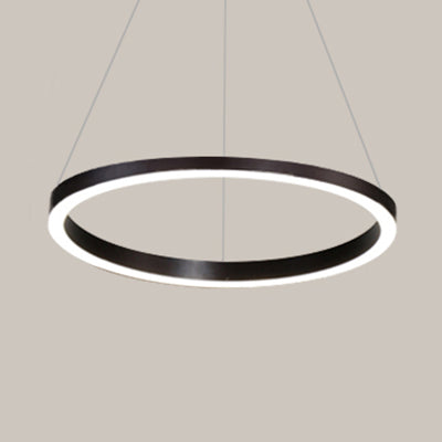 Chandelier Brun Hoop Chandelier Contemporain 1/2/3 Ring Acrylique LED Plafond Aymordage en lumière chaude / blanche