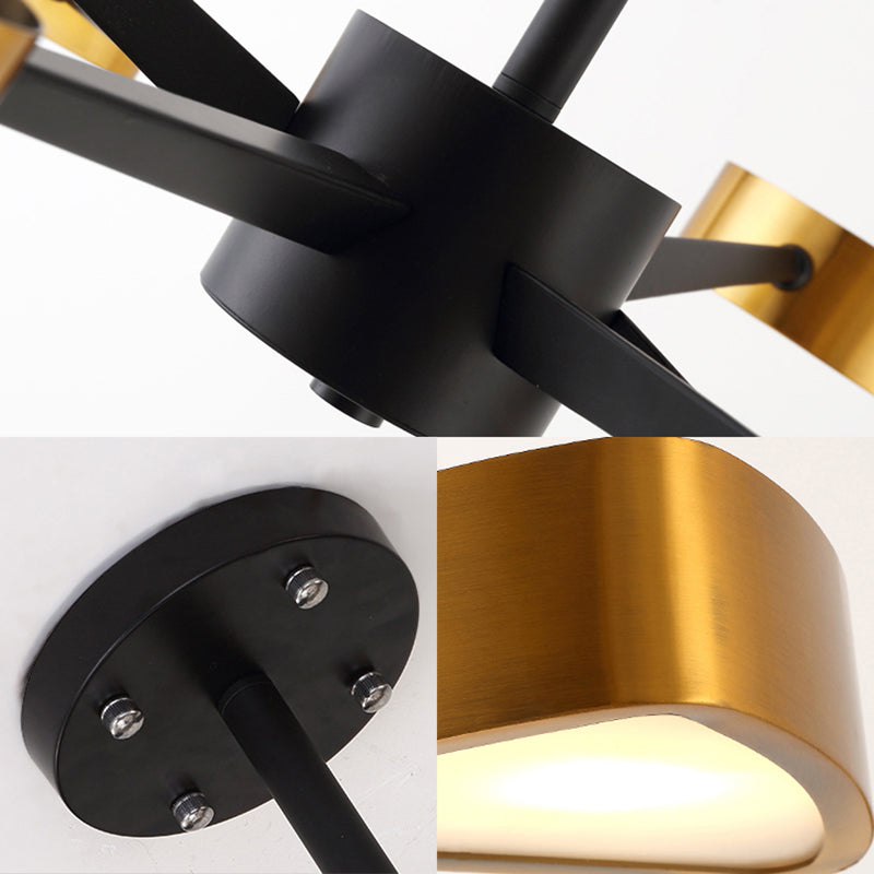 Dreieck Hanging Lampe moderne Metall 6/8 Lichter Gold Kronleuchter Anhänger Licht für Esszimmer