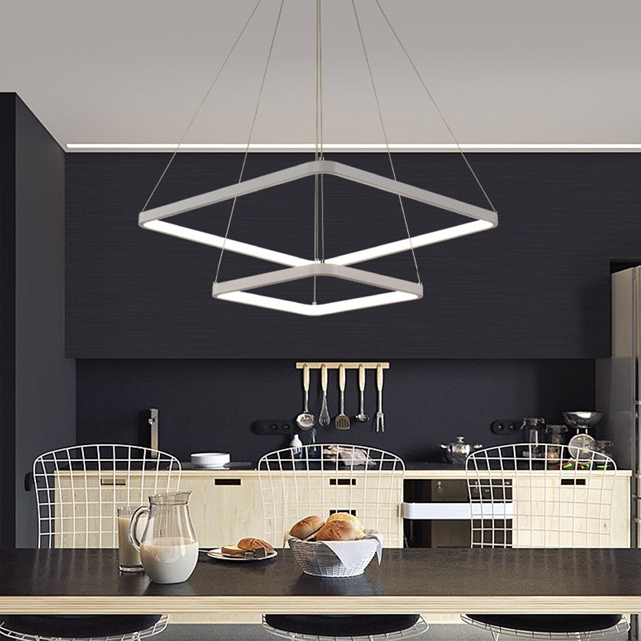 Multi-Layer Bedroom Ceiling Pendant Acrylic LED 1/2/3-Head Contemporary Chandelier Lamp in Warm/White/Natural Light