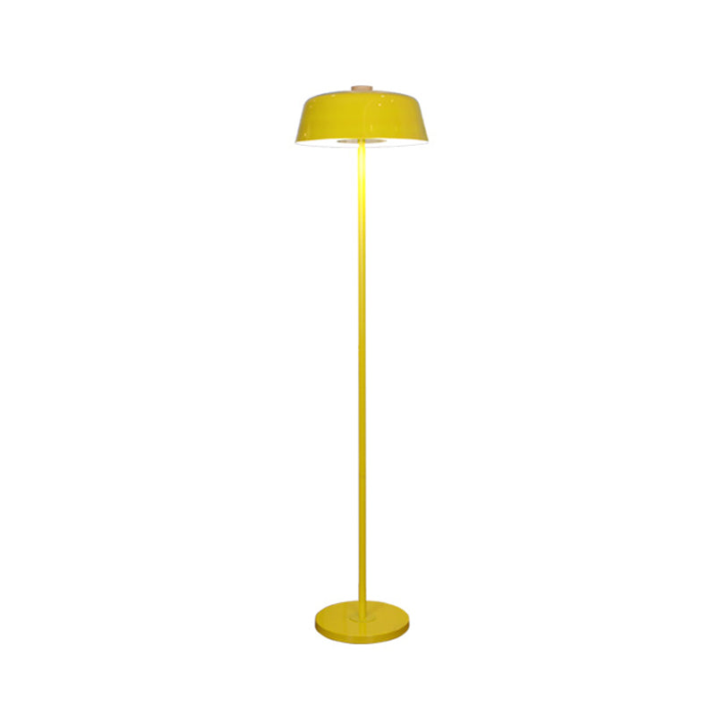 Barn Shade Floor Standing Light Nordic Metallic Single Light Pink/Yellow Finish Stand Up Lamp