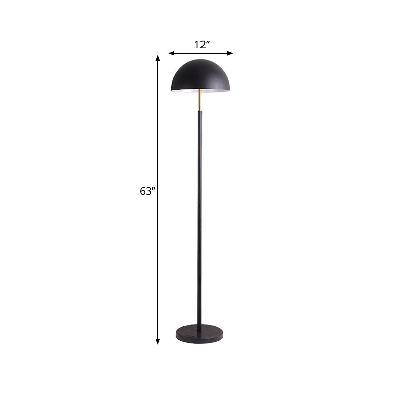 Metal Semicircle Shade Reading Floor Light Simplicity 2 Heads Black and Gold Floor Lamp