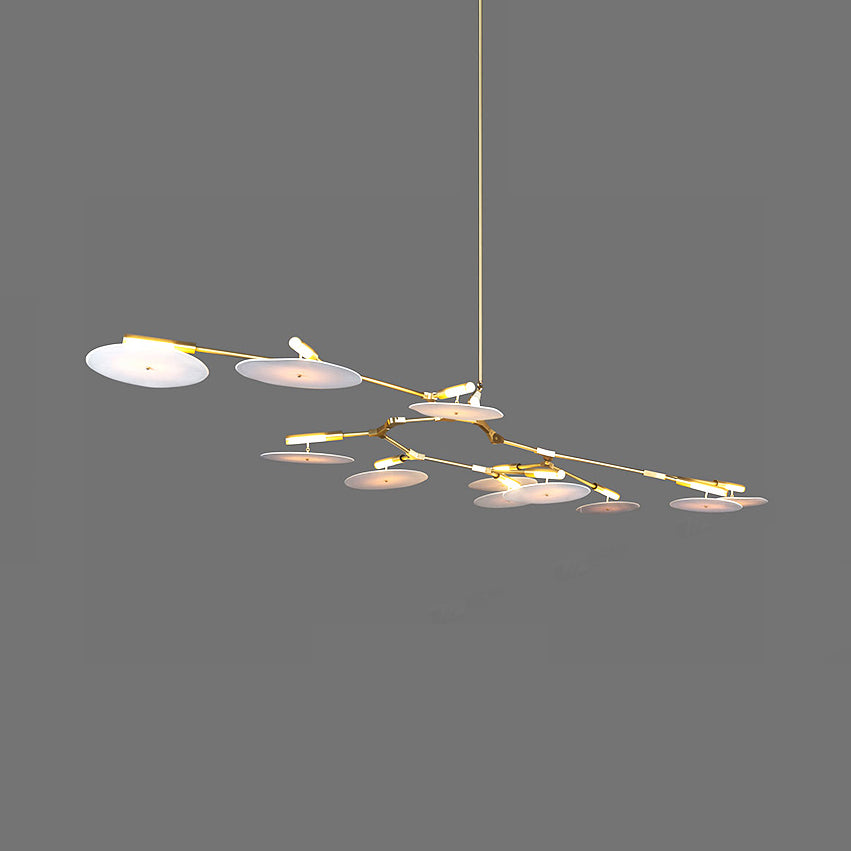 5/9/11 Lichter Wohnzimmer Kronleuchter moderner Schwarz/Gold Deckenlampe mit Disc -Acrylschatten