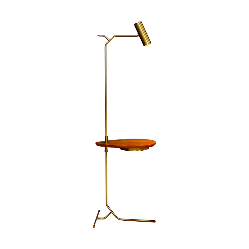 Tubular Metal Floor Table Light Postmodern LED Gold Standing Floor Lamp for Living Room