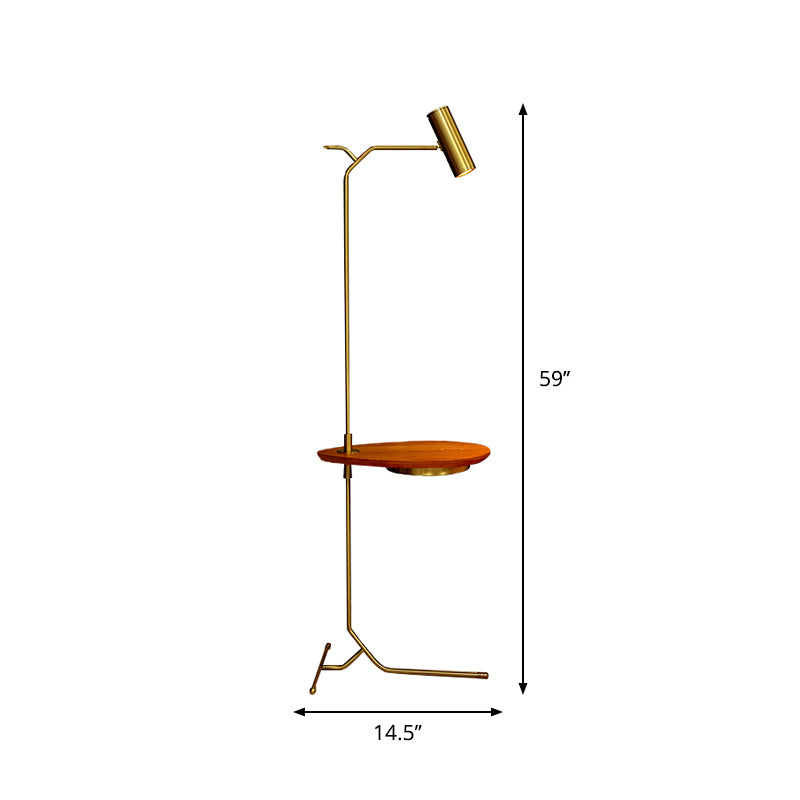 Table de sol en métal tubulaire clair LED Postmoderne Gold Standing Pinder Pinder Pinder Room