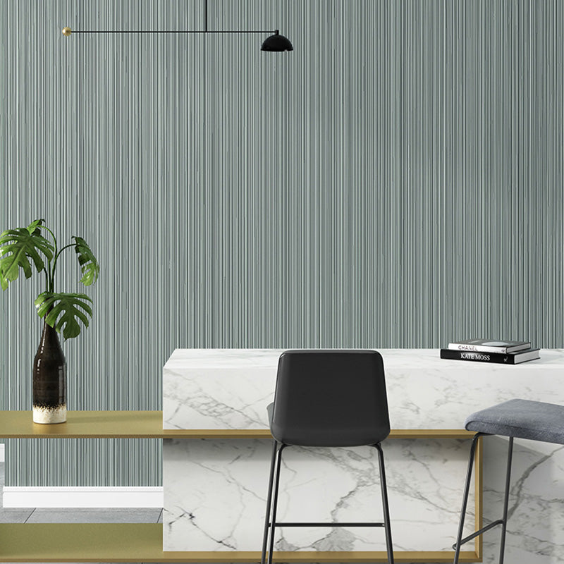 Stripes Wall Decor in Dark Color Plaster Wallpaper Roll for Living Room, 20.5 in x 33 ft