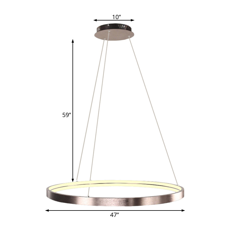 16 "/23,5" /31.5 "Dia Moderne LED -Kronleuchter Licht mit Acrylschatten brauner Ringdecke Leuchte in warm/weiß/natürliches Licht