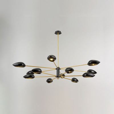 Ellipse Dining Room Hanging Light Contemporary Metal 5/6/8 Lights Black/White Chandelier Light Fixture