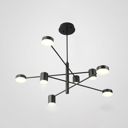 Multi-Tiers ASYMETRICAL lustre Light Metal Metal Simple Style 2/4/6/8 Heads Black / White Pendant Light in chaud / White / Third Gear