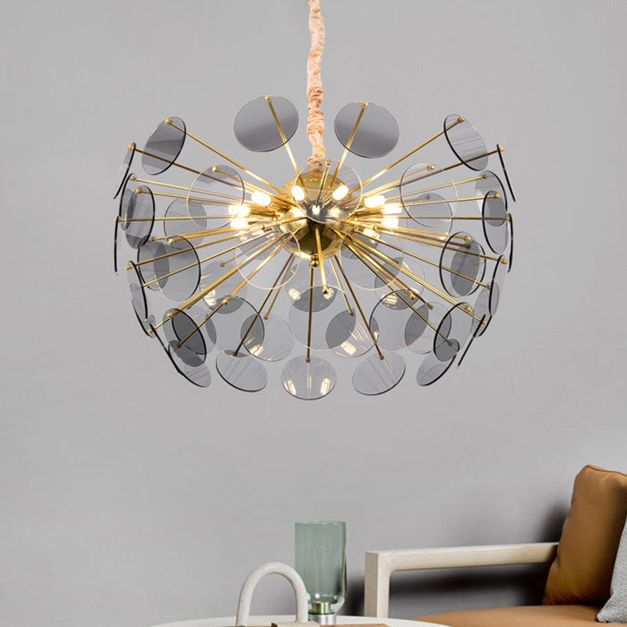 Nordic Sputnik Chandelier Pendant Light Acrylic LED Hanging Pendant Lamp in Smoke Gray