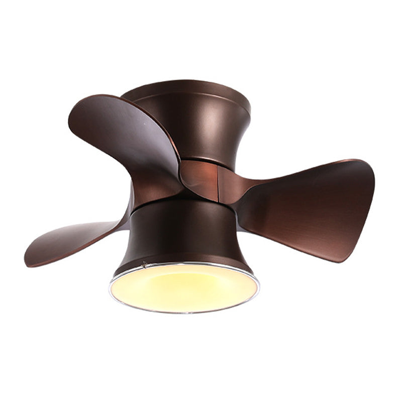 23,5 "W Mont à chasse à l'échelle évasée Ventilateur de plafond à LED blanc / café minimaliste avec 3 lames