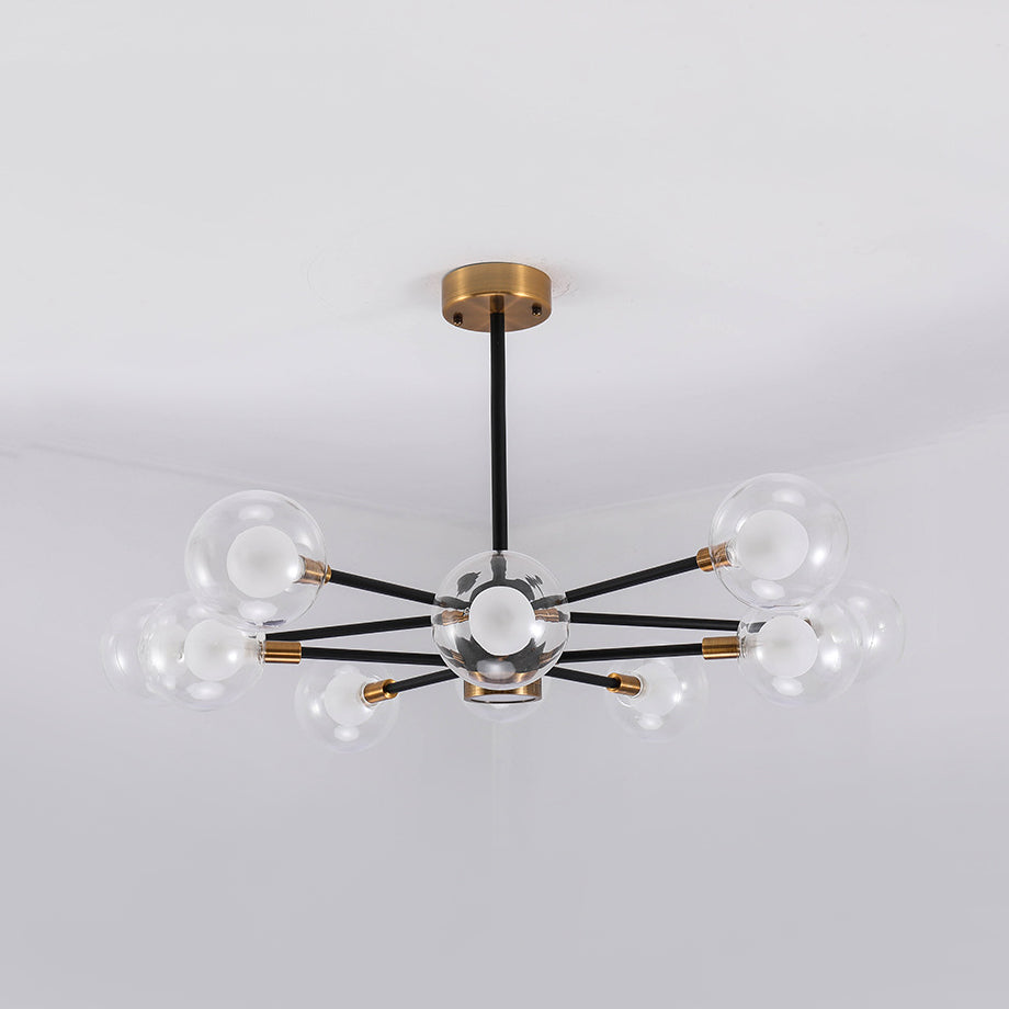 10/12/16 Köpfe Sky Bang Suspension Licht moderner klares/weißes Glas und Metallkronleuchter mit Ballschatten für Foyer