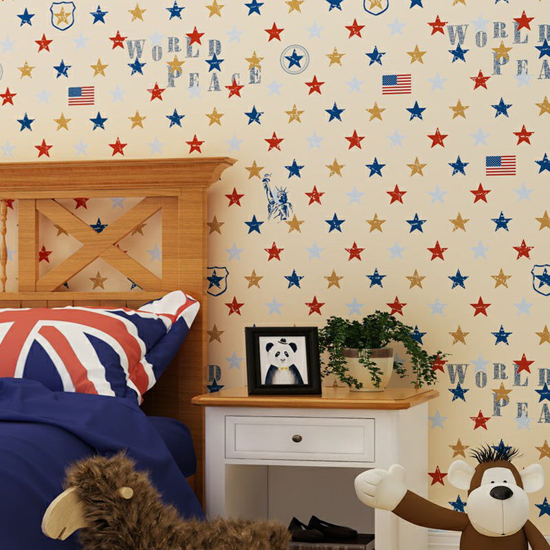 Novelty 54.2-sq ft Wallpaper Star Pattern Non-Pasted Wall Decor in Multi-Color for Kids Room